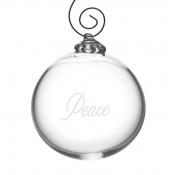 Simon Pearce Engraved "Peace" Ornament