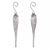 Simon Pearce Optic Icicle Ornament in Gift Box - Set of 2