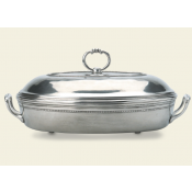 Match Pewter Toscana Casserole Dish w /Lid + Pyrex Liner