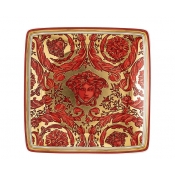 Versace Medusa Garland Red Canape Dish - 4.75"