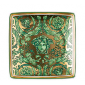 Versace Medusa Garland Green Canape Dish Square - 4 3/4"