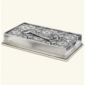 Match Pewter Dinner Napkin /Guest Towel Box w /Key Weight