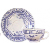 Gien Oiseau Bleu Breakfast Cup & Saucer - Set 2
