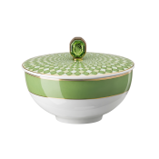 Rosenthal x Swarovski Signum Fern Green Rice Bowl w/ Lid