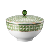 Rosenthal x Swarovski Signum Fern Green Soup Bowl w/ Lid