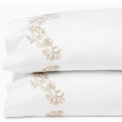SFERRA Isabella White/Sand King Pillowcase 22X42 Pair