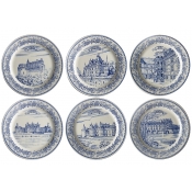 Gien Chateaux De La Loire Assorted Dessert Plates - Set 6