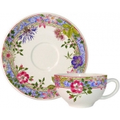 Gien Millefleurs Tea Cup + Saucer - Set 2