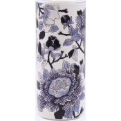 Gien Pivoines Bleues Cylinder Vase Medium