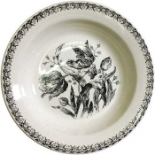 Gien Tulipes Noires Rim Soup - 9.75"