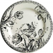 Gien Tulipes Noires Dessert Plate - 8.75"