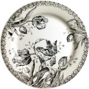 Gien Tulipes Noires Dinner Plate - 10.75"