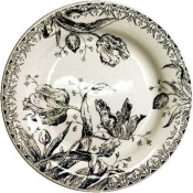Gien Tulipes Noires Canape Plate - 6.5"