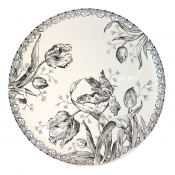 Gien Tulipes Noires Cake Platter