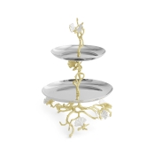 Michael Aram Butterfly Ginkgo Gold 2 Tier Etegere