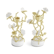 Michael Aram Butterfly Ginkgo Gold Candleholders - Set 2