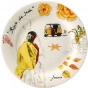 Gien Route Des Indes Canape Plate - Yellow