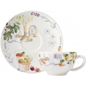 Gien Provence Breakfast Cups & Saucer - Set 2