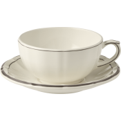 Gien Filet Midnight Breakfast Cup & Saucer - 13 oz.