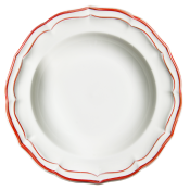 Gien Filet Rouge Rim Soup