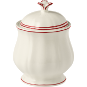 Gien Filet Rouge Sugar Bowl