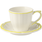 Gien Filet Citron US Tea Cup & Saucer