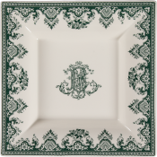 Gien Les Depareillees Green  Square Candy Tray XL