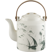 Gien Les Depareillees Green Japanese Teapot - 36 oz.