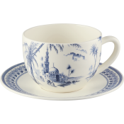 Gien Les Depareillees Blue Jumbo Cup & Saucer
