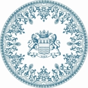 Gien Les Depareillees Blue Dessert Plate Blason