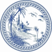 Gien Les Depareillees Blue Vues D'Orient Dessert Plate