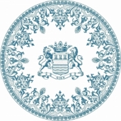 Gien Les Depareillees Blue Dinner Plate Blason