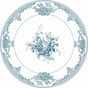 Gien Les Depareillees Blue Dinner Plate Fleurs