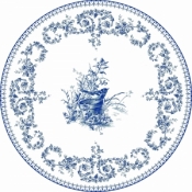 Gien Les Depareillees Blue Dinner Plate Oiseau