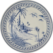 Gien Les Depareillees Blue Cake Platter - 11.75"
