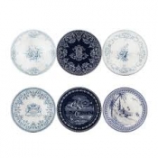 Gien Les Depareillees Blue Coasters Assorted