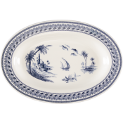 Gien Les Depareillees Bleu Pickle Dish - 9"