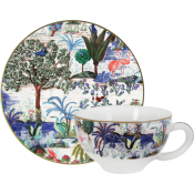 Gien Le Jardin Du Palais Tea Cups & Saucers - Set 2