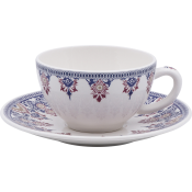 Gien Rouen Or Breakfast Cups & Saucers - Set 2