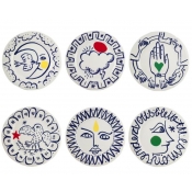 Gien Archipel Sentimental Dinner Plates Assorted Set 6
