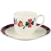 Gien Chance Folle Espresso Cups & Saucers - Set 2