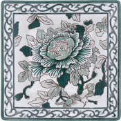 Gien Pivoines Vertes Large Square Candy Tray