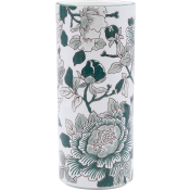 Gien Pivoines Vertes Cylinder Vase Medium