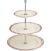 Gien Filet Bordeaux Three-Tier Cake Stand