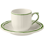 Gien Filet Fern  Espresso Cups & Saucers - Set 2
