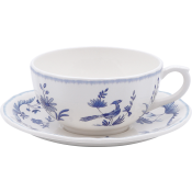 Gien Paradis Bleu Breakfast Cups & Saucers - Set 2