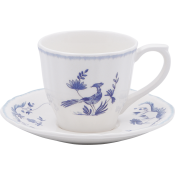 Gien Paradis Bleu Tea Cups & Saucers - Set 2