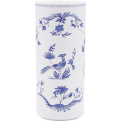 Gien Paradis Bleu Cylinder Vase / Medium - 7 3/4"