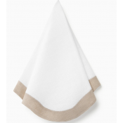 Sferra Ondulato White/Natural Dinner Napkins - Set 4