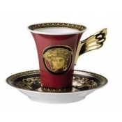 Versace Medusa Red Coffee Cup+ Saucer